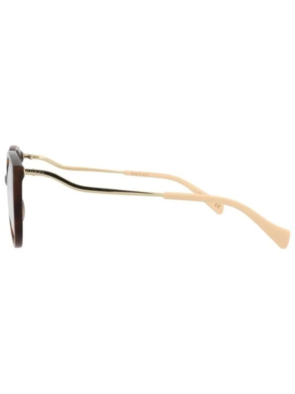 New Gucci Womens Round/Oval Havana Gold Transparent Fashion Designer Eyeglasses